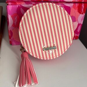 Mary Kay Pink and Cream Striped Coin Purse